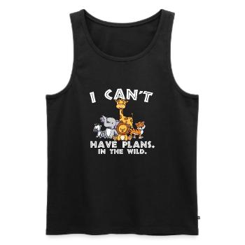 I cant have plans in the wild Design for a - Männer Premium Bio Tank Top - Schwarz - Vorne - Michal (187cm)