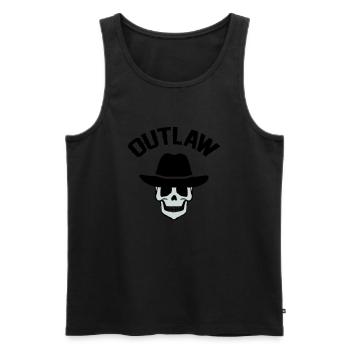 Cowboy Skull Outlaw - Men's Premium Organic Tank Top - black - Front - Michal (187cm)