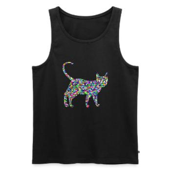 Colorful Cat, Catwalk - Men's Premium Organic Tank Top - black - Front - AI Model Male 178 light (178cm)