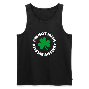 St. Patrick's Day - I'm not Irish - Kiss me anyway - Men's Premium Organic Tank Top - black - Front - Michal (187cm)