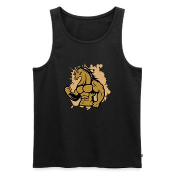 Strong Horse - Men's Premium Organic Tank Top - black - Front - AI Model Male 178 light (178cm)