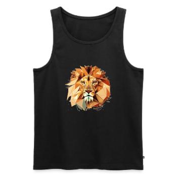 Cadeau Vector Lion’s Head - Débardeur bio Premium Homme - noir - Devant - Michal (187cm)