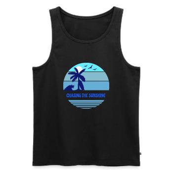 Chasing the sunshine - Men's Premium Organic Tank Top - black - Front - AI Model Male 178 light (178cm)