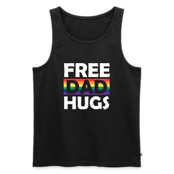 Free Dad Hugs Rainbow LGBT Pride Fathers Day Gift - Men's Premium Organic Tank Top - black - Front - AI Model Male 178 light (178cm)