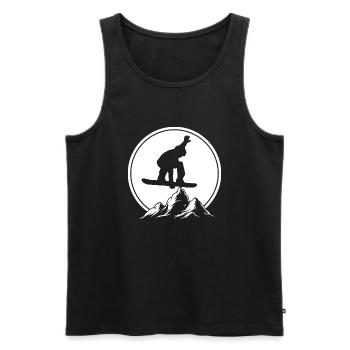 Snowboarder Wintersport Schnee - Männer Premium Bio Tank Top - Schwarz - Vorne - AI Model Male 178 light (178cm)