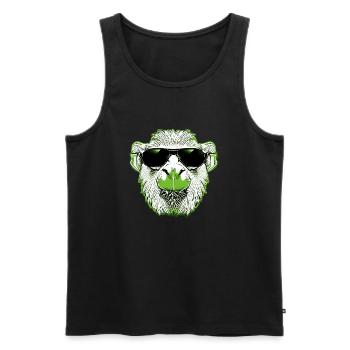 Cool llama with sunglasses green - Men's Premium Organic Tank Top - black - Front - Michal (187cm)