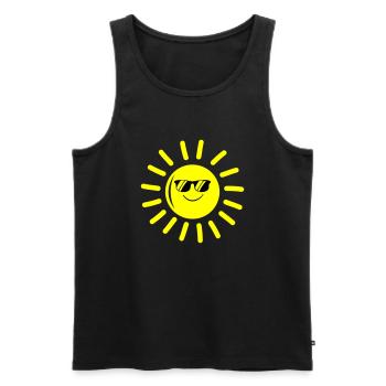 sonne smile - Männer Premium Bio Tank Top - Schwarz - Vorne - Michal (187cm)