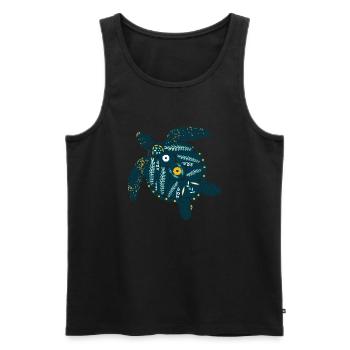 Stammes Schildkröte - Meeresschildkröte - Männer Premium Bio Tank Top - Schwarz - Vorne - AI Model Male 178 light (178cm)