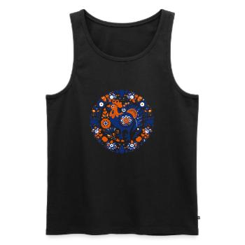 Der Vintage-Hahn - Männer Premium Bio Tank Top - Schwarz - Vorne - AI Model Male 178 light (178cm)