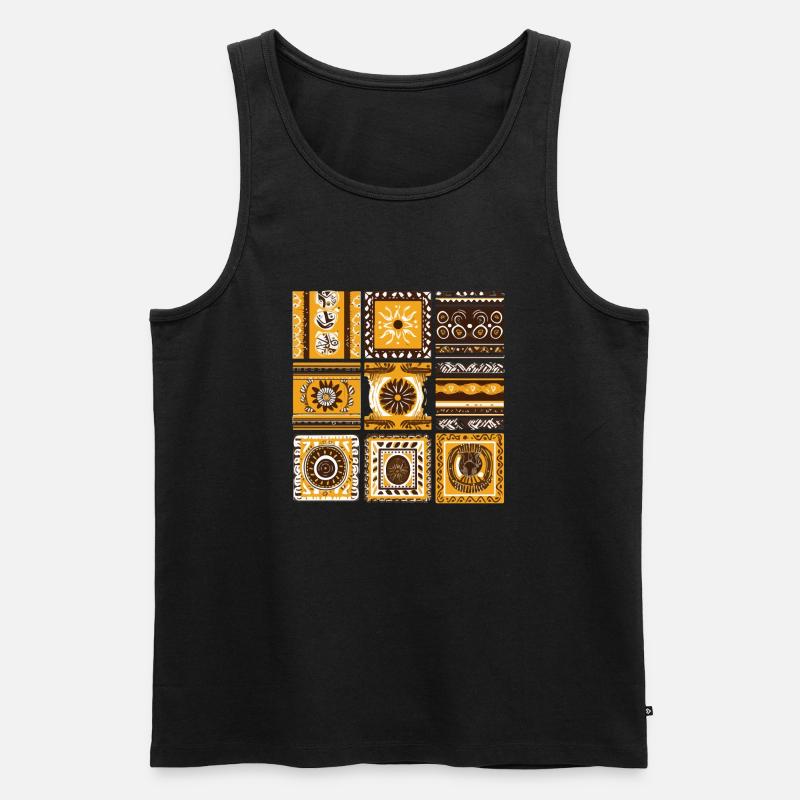 Afrikanische Folklore - Männer Premium Bio Tank Top - Schwarz