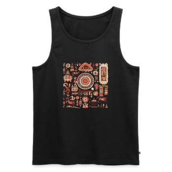 Folklore africain - Débardeur bio Premium Homme - noir - Devant - AI Model Male 178 light (178cm)