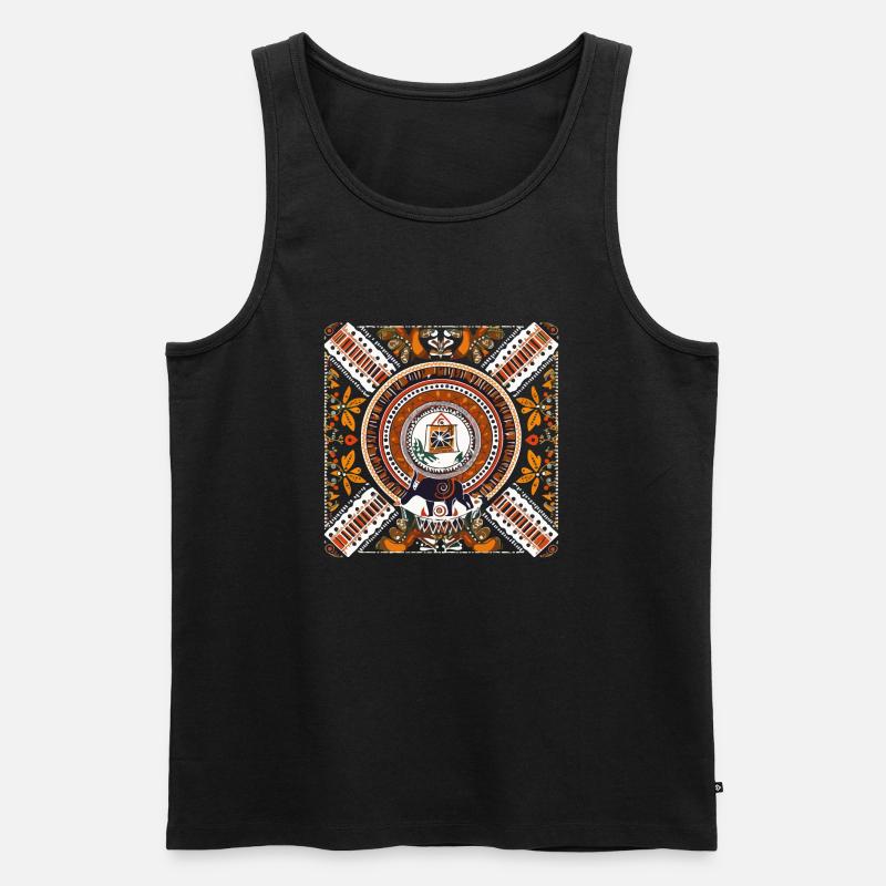 Afrikanische Folklore - Männer Premium Bio Tank Top - Schwarz