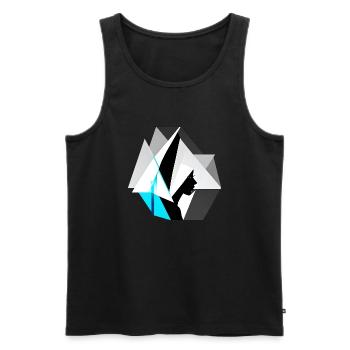 Fashionably late - Men's Premium Organic Tank Top - black - Front - AI Model Male 178 light (178cm)