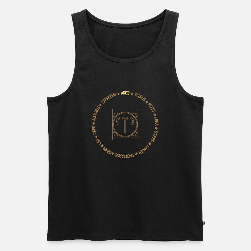 Tierkreiskreis Widder - Männer Premium Bio Tank Top - Schwarz
