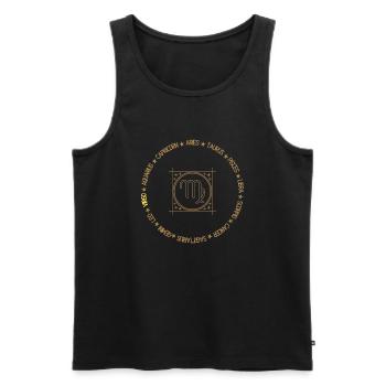 Cercle du zodiaque Vierge - Débardeur bio Premium Homme - noir - Devant - Michal (187cm)