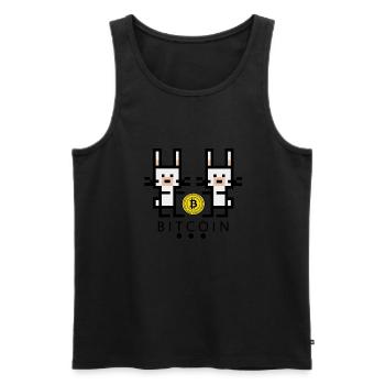white rabbits collect bitcoin - Men's Premium Organic Tank Top - black - Front - AI Model Male 178 light (178cm)