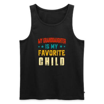 Ma petite-fille est mon enfant préféré Drôle Grandp - Débardeur bio Premium Homme - noir - Devant - Michal (187cm)