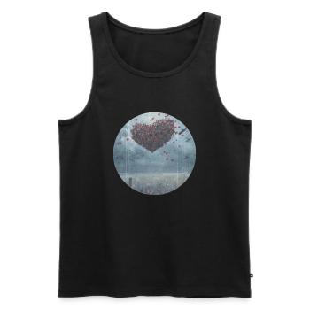 Faire l’amour Pas la Guerre Paix Guerre Amour Romance - Débardeur bio Premium Homme - noir - Devant - Michal (187cm)