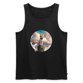 Epic Cat Cloud - Men's Premium Organic Tank Top - black - Front - Michal (187cm)