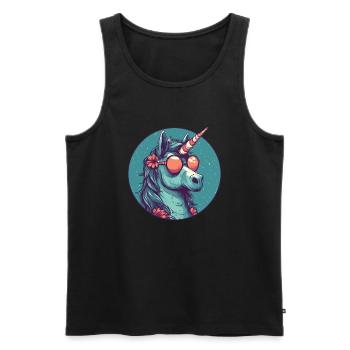 Unicorn, mythical horse, magical creature - Men's Premium Organic Tank Top - black - Front - AI Model Male 178 light (178cm)