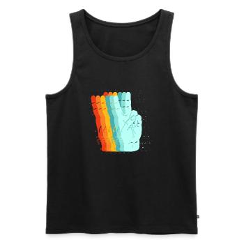 Friedens-Retro-Zeichen - Männer Premium Bio Tank Top - Schwarz - Vorne - AI Model Male 178 light (178cm)