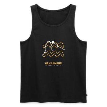 Sternzeichen Illustration Wassermann - Männer Premium Bio Tank Top - Schwarz - Vorne - AI Model Male 178 light (178cm)