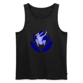 Appell. Ein Appell an eine höhere Macht - Männer Premium Bio Tank Top - Schwarz - Vorne - AI Model Male 178 light (178cm)