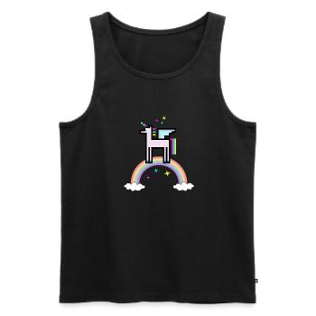 RetroUnicornRainbow - Men's Premium Organic Tank Top - black - Front - AI Model Male 178 light (178cm)
