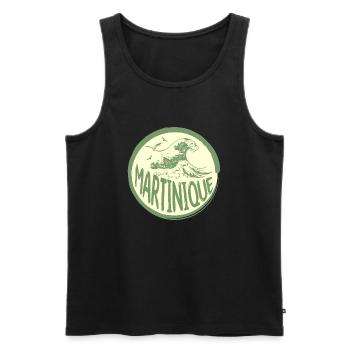 Karibische Wellen von Martinique - Männer Premium Bio Tank Top - Schwarz - Vorne - AI Model Male 178 light (178cm)