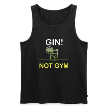 Gin Not Gym Longdrink Glas - Männer Premium Bio Tank Top - Schwarz - Vorne - AI Model Male 178 light (178cm)