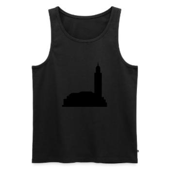 Mosque Hassan 2 Casabanca Morocco - Men's Premium Organic Tank Top - black - Front - AI Model Male 178 light (178cm)