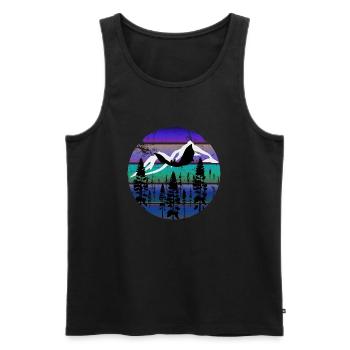 Fledermaus in kühler Abendstimmung - Männer Premium Bio Tank Top - Schwarz - Vorne - AI Model Male 178 light (178cm)