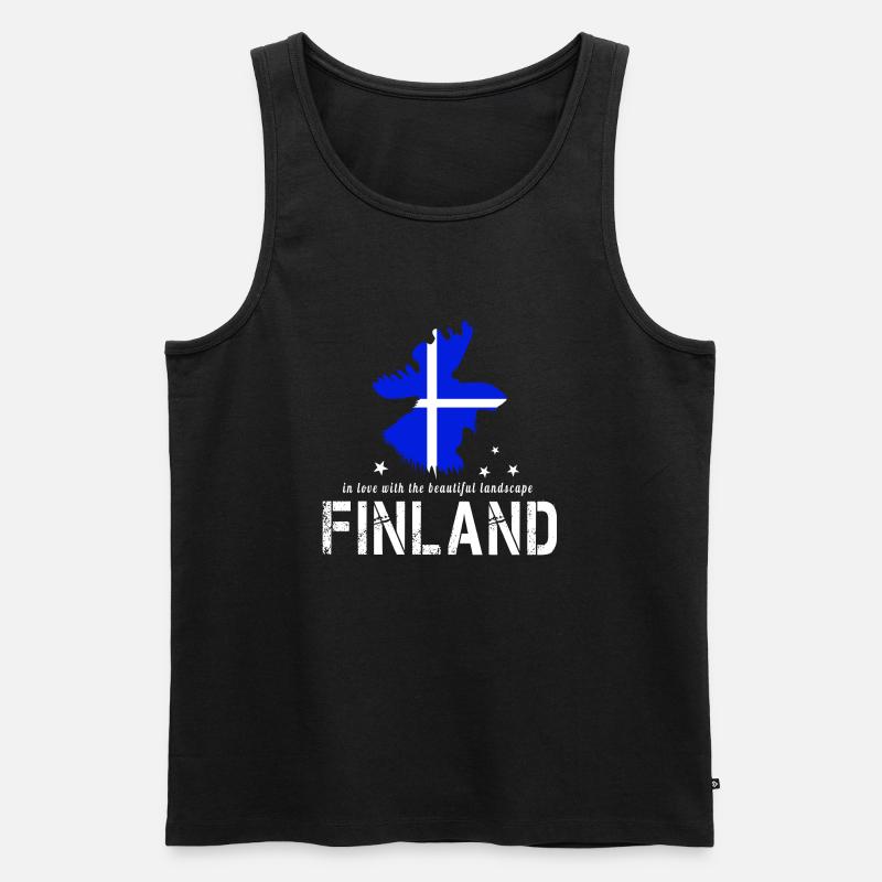 Finnland Elch Suomi - Männer Premium Bio Tank Top - Schwarz