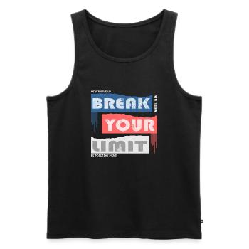 Break your Limits - Men's Premium Organic Tank Top - black - Front - AI Model Male 178 light (178cm)