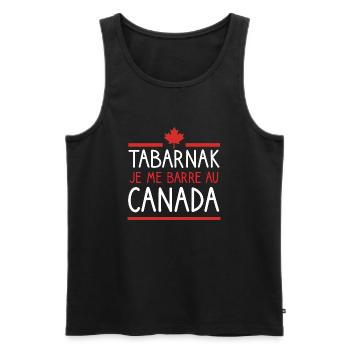 Je peux pas cadeau voyage au canada homme femme - Débardeur bio Premium Homme - noir - Devant - AI Model Male 178 light (178cm)