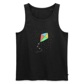 Kite flying - Men's Premium Organic Tank Top - black - Front - AI Model Male 178 light (178cm)