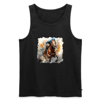 Le sport des courses de chevaux a une longue tradition - Débardeur bio Premium Homme - noir - Devant - Michal (187cm)