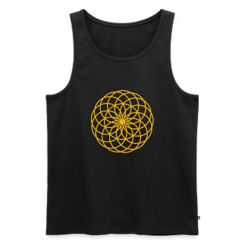 Lotus des Lebens Symbol gold - Männer Premium Bio Tank Top - Schwarz - Vorne - AI Model Male 178 light (178cm)