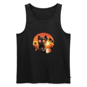 Yorkshire Terrier mit Sonnenbrille - Männer Premium Bio Tank Top - Schwarz - Vorne - Michal (187cm)