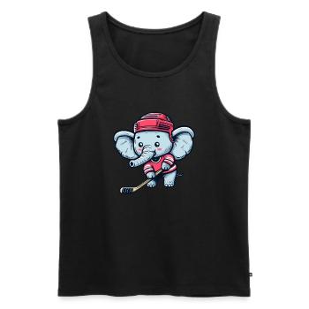 Silhouette d’ours d’une tête d’ours polaire - Débardeur bio Premium Homme - noir - Devant - Michal (187cm)