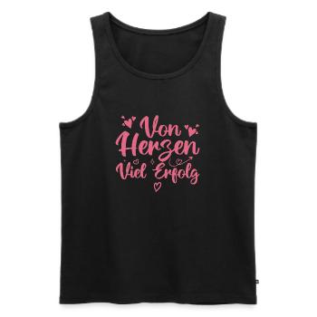 Von Herzen Viel Erfolg - Motivation Ziele - Débardeur bio Premium Homme - noir - Devant - Michal (187cm)