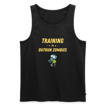 I'm training to run away from zombies funny workout - Men's Premium Organic Tank Top - black - Front - AI Model Male 178 light (178cm)