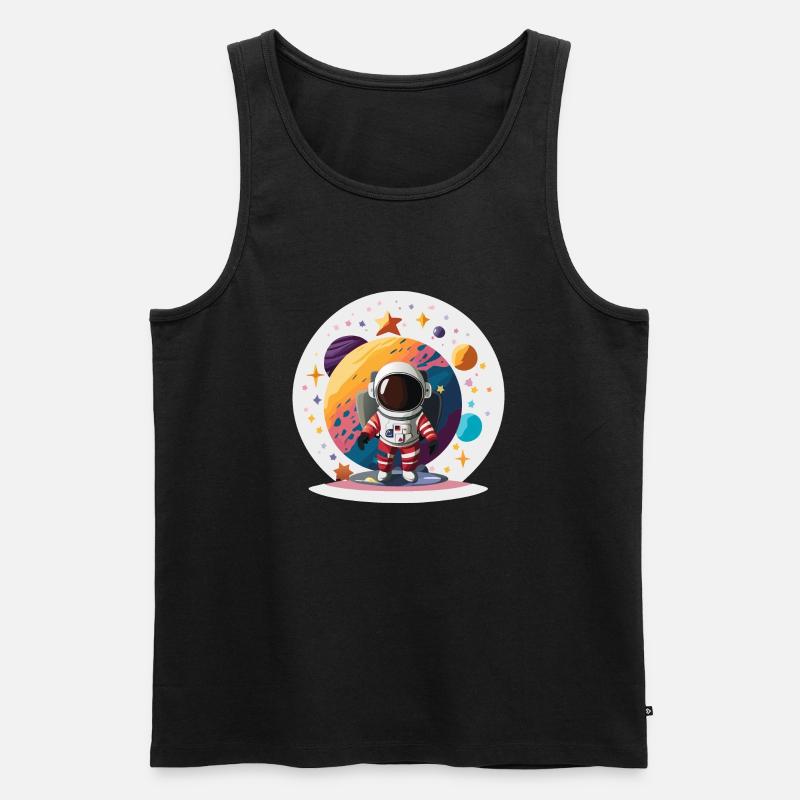 Astronaut - Männer Premium Bio Tank Top - Schwarz