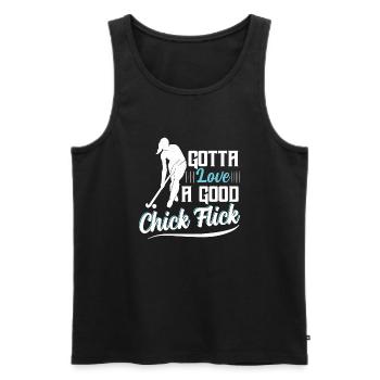 Gotta Love A Good Chick Flick Field Hockey Player - Männer Premium Bio Tank Top - Schwarz - Vorne - Michal (187cm)