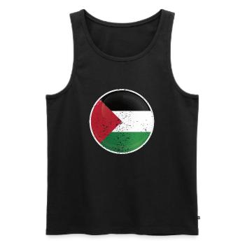 Palästina Flagge Free Palestine - Männer Premium Bio Tank Top - Schwarz - Vorne - Michal (187cm)
