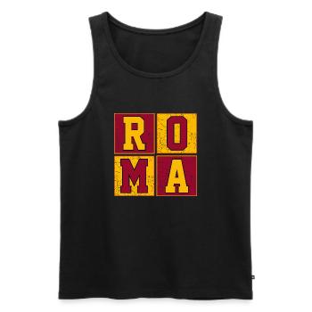 Roma - Men's Premium Organic Tank Top - black - Front - Michal (187cm)