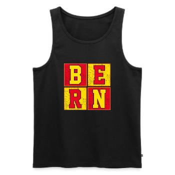 Bern - Männer Premium Bio Tank Top - Schwarz - Vorne - AI Model Male 178 light (178cm)