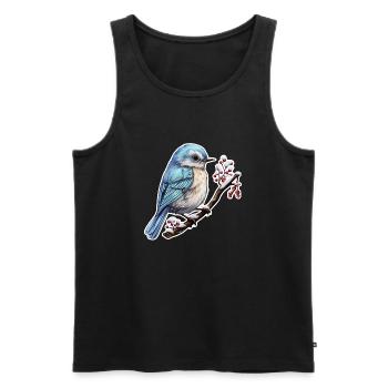 Süsser Vogel im Winter - Männer Premium Bio Tank Top - Schwarz - Vorne - AI Model Male 178 light (178cm)