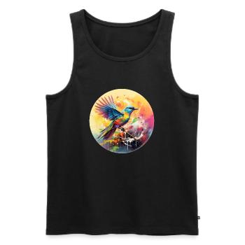 Oiseau Oiseau Songbird Cadeau pour les Fans d’Oiseaux Nature - Débardeur bio Premium Homme - noir - Devant - AI Model Male 178 light (178cm)