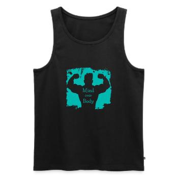 Culturisme - Débardeur bio Premium Homme - noir - Devant - Michal (187cm)